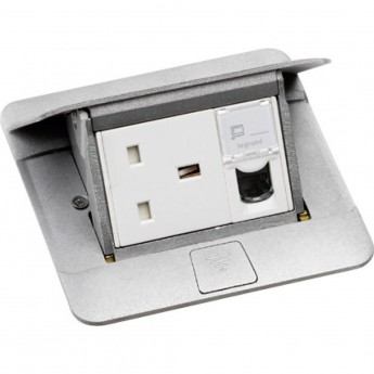 Выдвижной розеточный блок LEGRAND неукомплектованный IP 40 3 модуля алюминий