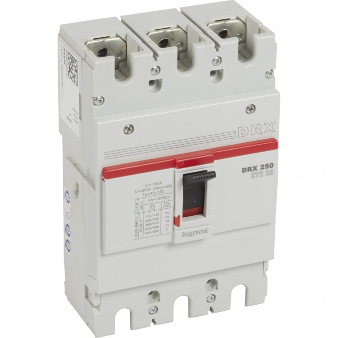 Выключатель автоматический LEGRAND DRX250 термомагнитный 160A 3П 18кА 027228