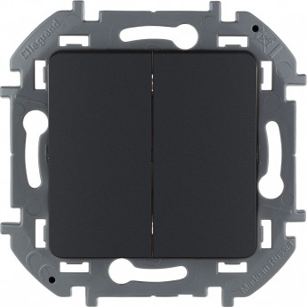 Выключатель двухклавишный LEGRAND INSPIRIA 10 AX 250 В антрацит
