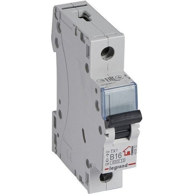 Автоматический выключатель LEGRAND TX³ 6000 6 кА тип B 1П 230/400 В 16А 1 модуль белый 403972