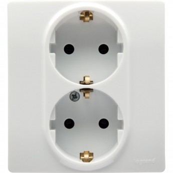 Розетка LEGRAND 2 x 2К+З немецкий стандарт 16 А 250 В Etika белый
