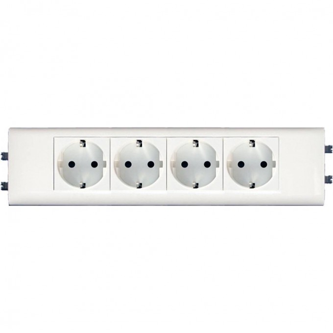 Розетка LEGRAND Mosaic DLP для крышки 65мм немецкий стандарт 4X2К+З б/заж., белый 77434