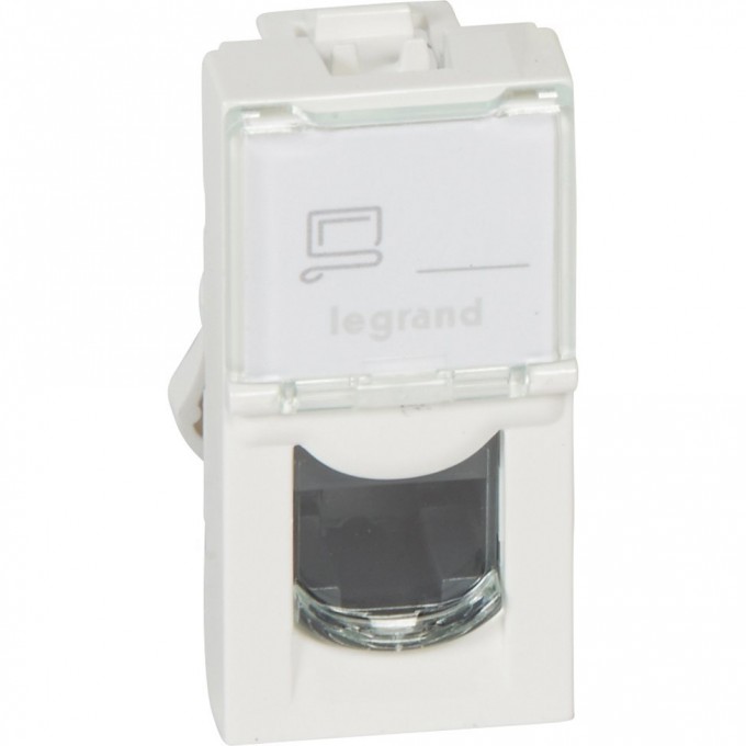 Розетка LEGRAND Mosaic RJ45 UTP кат.5е 1 модуль, белый 76551