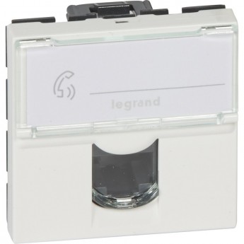 Розетка LEGRAND Mosaic RJ45 UTP кат.5е 2 модуля, белый